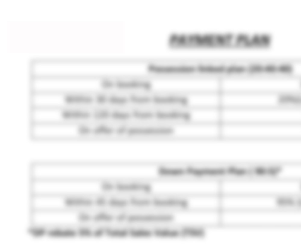 Godrej Heritage Estate Payment Plan